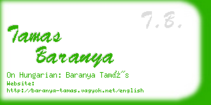 tamas baranya business card